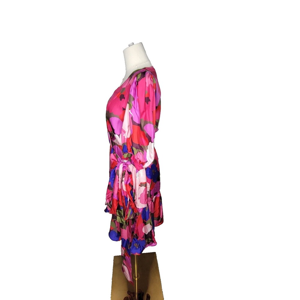 Sara Roka Italy Eldera 57 Silk Dress Size IT 42 True Wrap Peony Mini US S/M - Picture 5 of 14